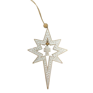 8" Natural Wooden Whitewash | Star of Bethlehem |Ornament