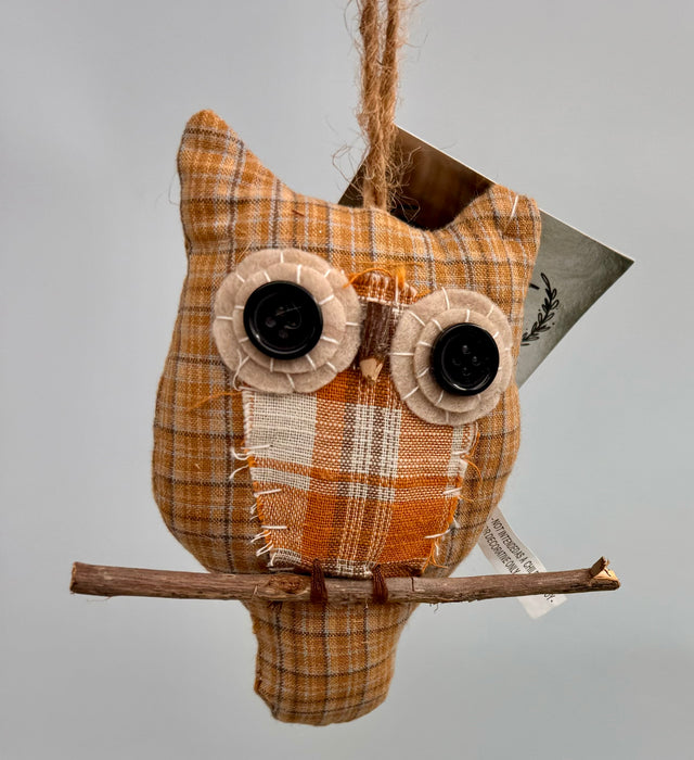 5.5" Plaid Owl Ornament | Set of 3