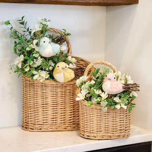Natural Willow Hanging Wall Baskets Set of 2 | 10.25" & 15.25"