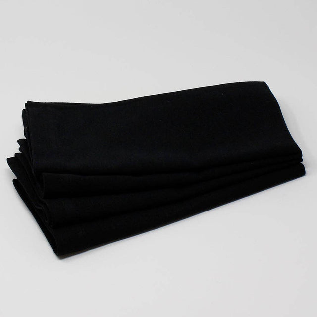 Solid Black Cloth Napkin Set of 4