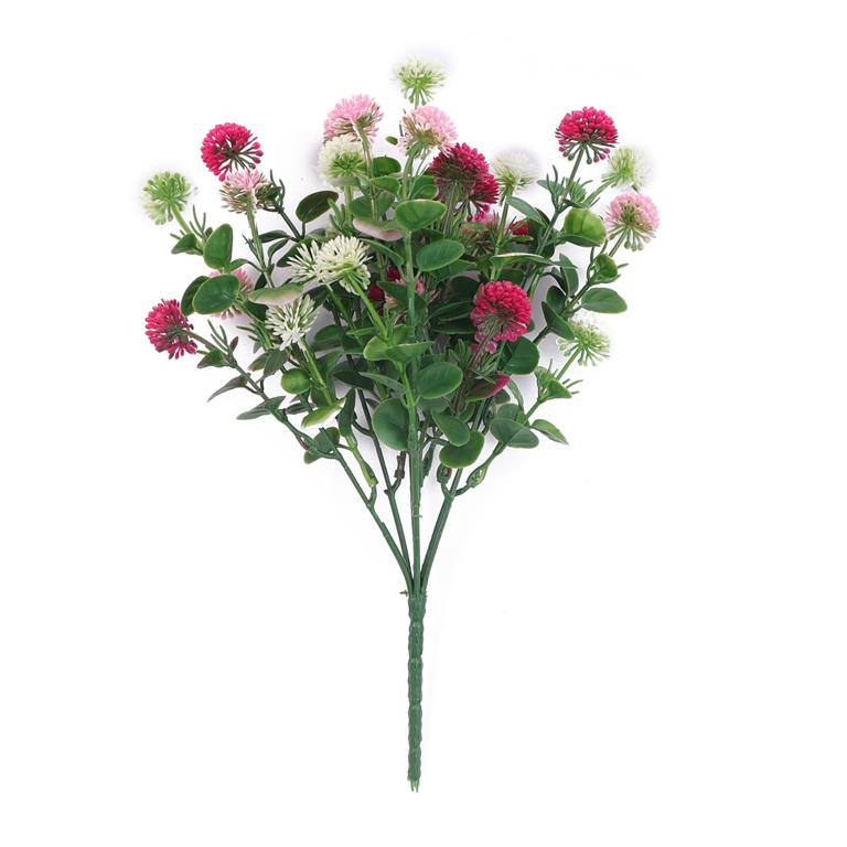 11.81" UV-Proof Mini Pom Bush | Fuschia or Multi