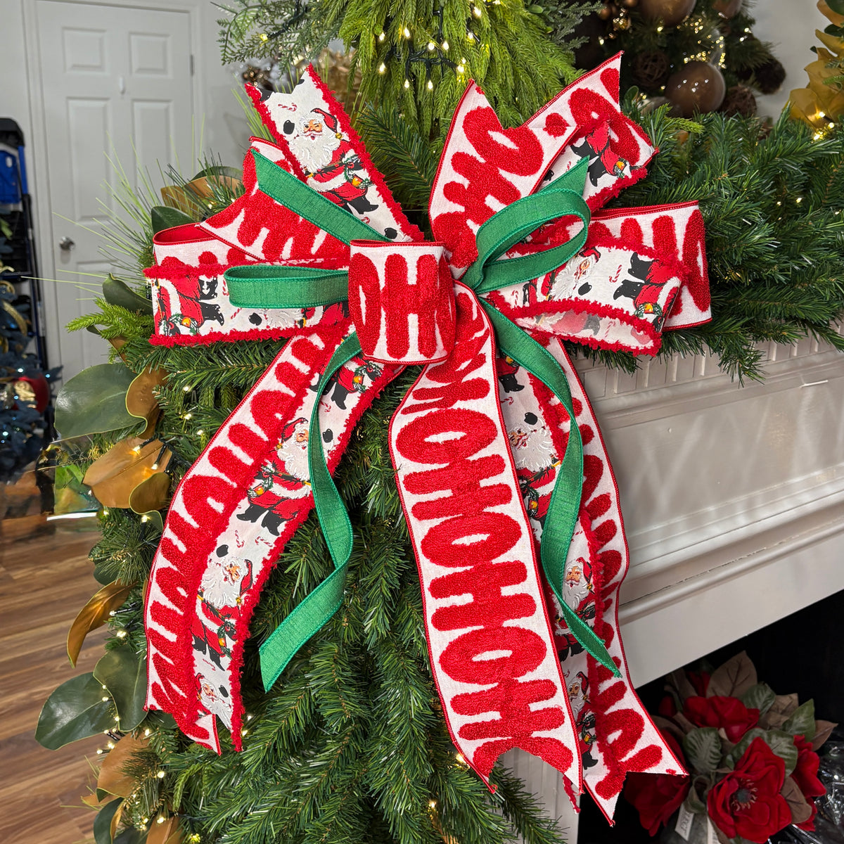 20" HoHoHo Santa Designer Christmas Bow