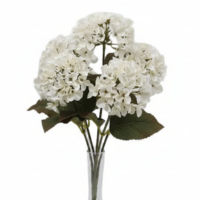 16 inch Cream Hydrangea Bush - 5 Blooms