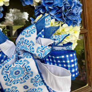 18" Santorini Sky Artisan Designer Wreath