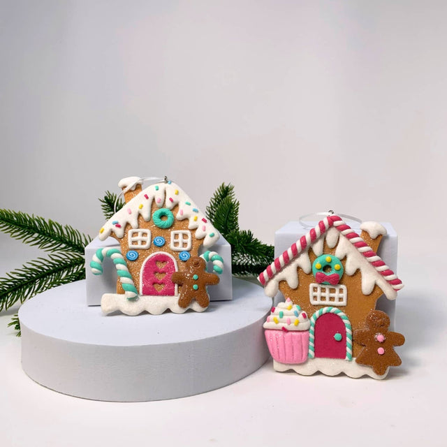 4" Pastel Gingerbread House Ornament