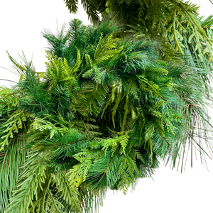 24" Wreath | Natural Touch Evergreen Bristle Pine with UV Treatment