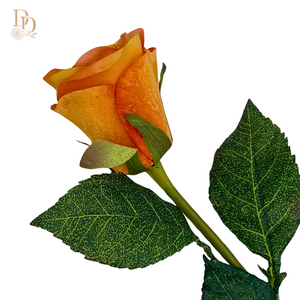 28" Orange Rosebud Stem
