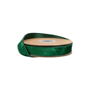 1" x 10YDS Green Heritage Velvet Ribbon