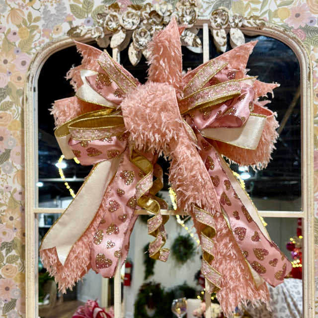 18" Sweetheart Shimmer Designer Handtied Bow | Valentine's Day Decor