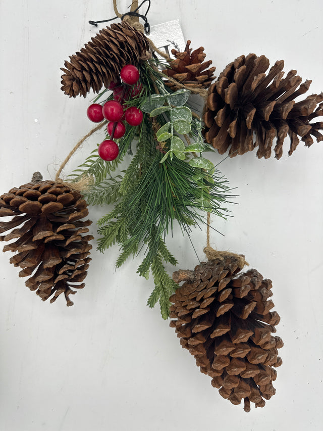 19” Pine Cedar Drop Berry Pinecone