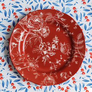 Red Chinoiserie Plate