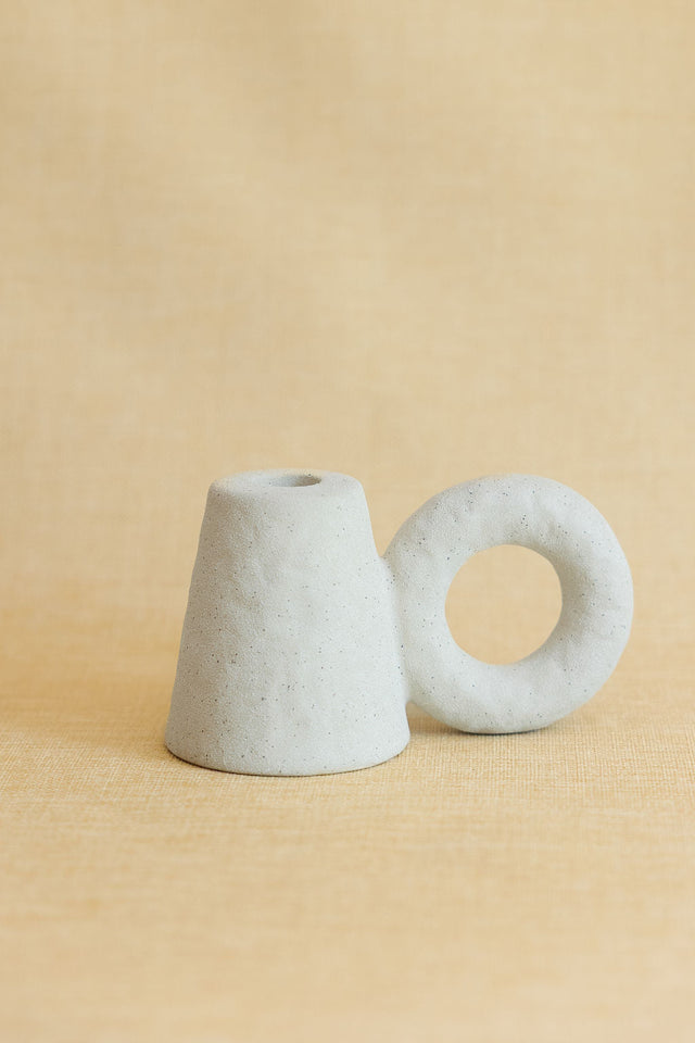 Textured Ceramic Taper Candle Holder