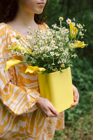 Butter Accordion Ceramic Vase