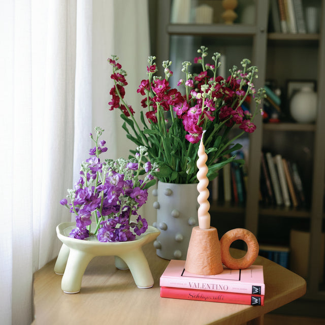 Textured Ceramic Taper Candle Holder