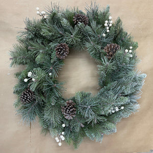 30" Glistening Pine Winter Wreath X153T