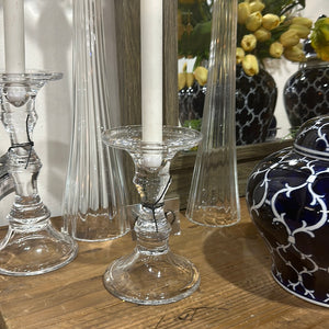 7" Medium Glass Candle Holder