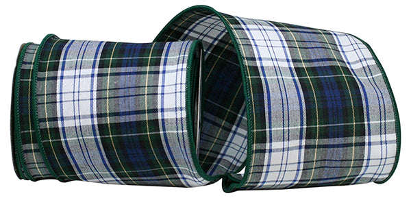 4" Multi Plaid Wired Edge Ribbon-10 Yards