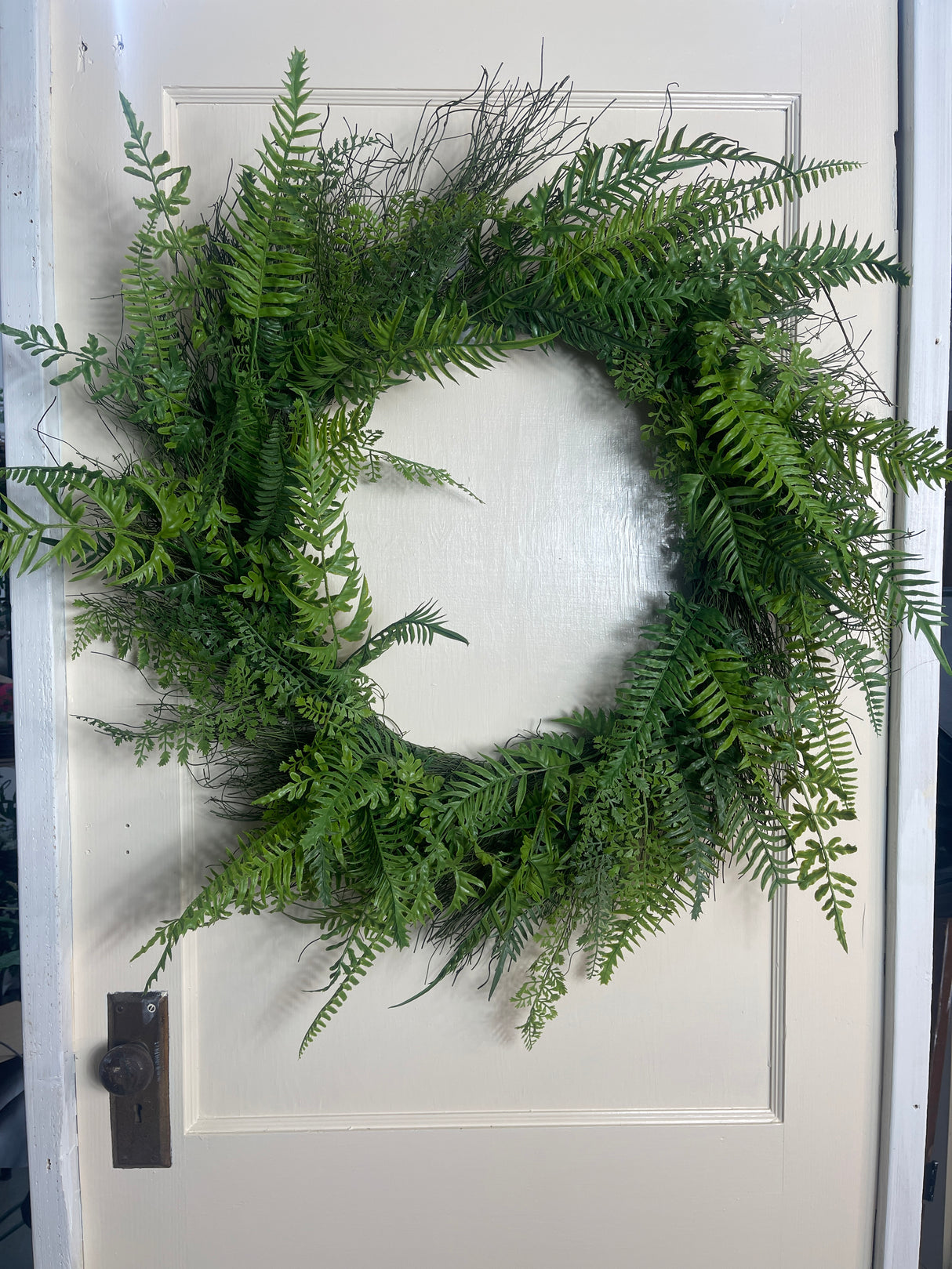36" Natural Touch Fern Wreath | UV Treated