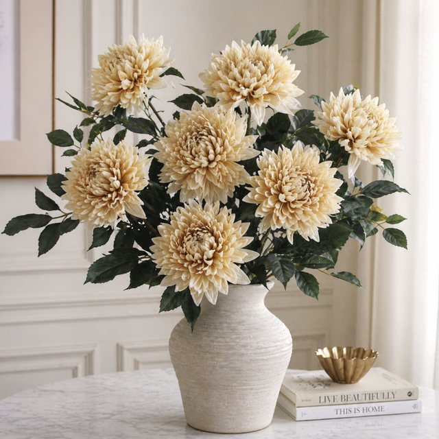 27" Dahlia Spray Cream | Orange