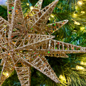 15" Gold Starburst LED Tree Topper
