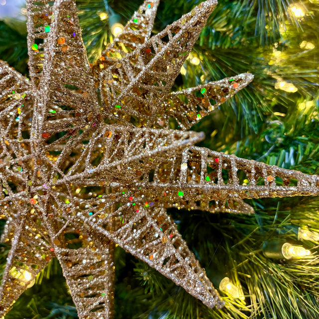 15" Gold Starburst LED Tree Topper