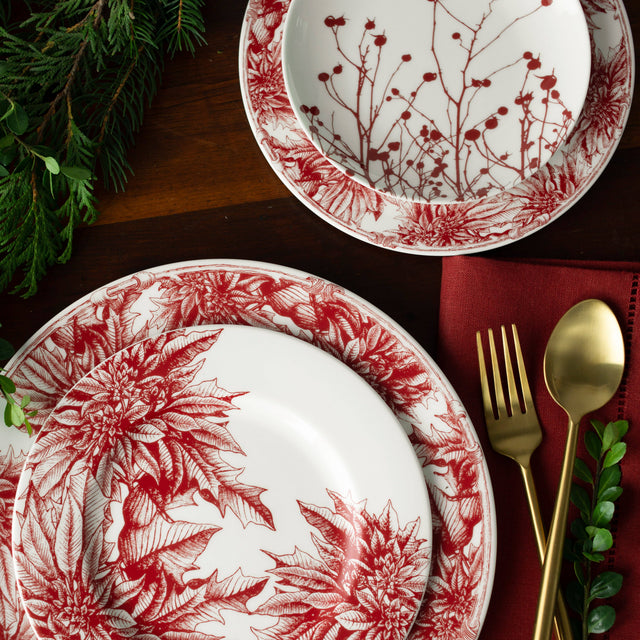 6.25" Winterberries Small Plate Set of 4