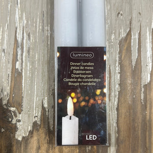 LED wick dinner candle BO indoor White 9.4”