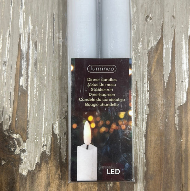 LED wick dinner candle BO indoor White 9.4”