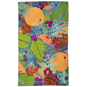 Citrus And Floral Tea Towel