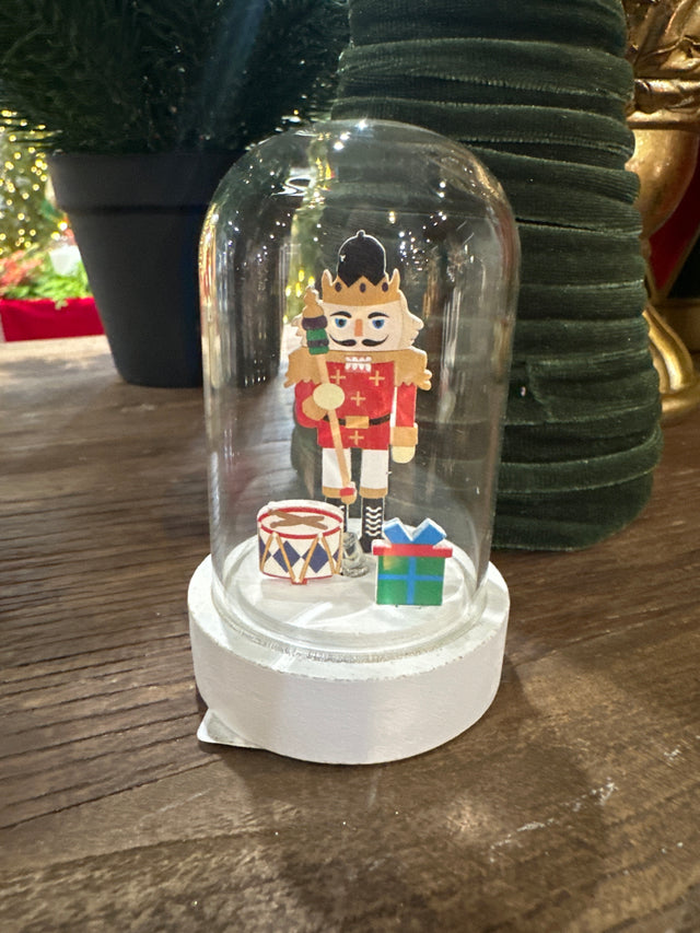 Nutcracker LED Cloche with Scenery