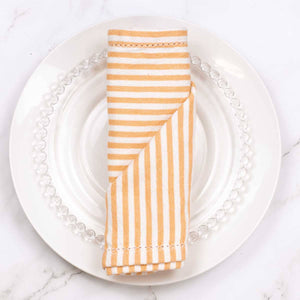 18"x18" Madison Striped Napkin | Orange & White