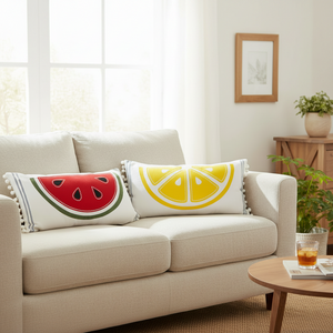15" Watermelon/Lemon Throw Pillow