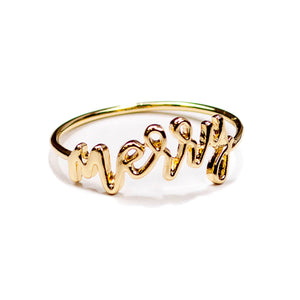 2" Gold Merry Napkin Ring
