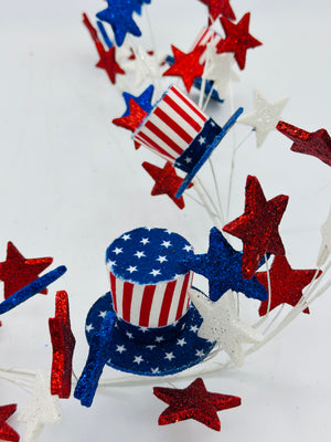 48" Americana Hat with Stars Garland