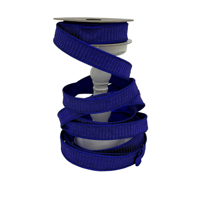 1"X10YD Indigo Pleated Metallic Ribbon