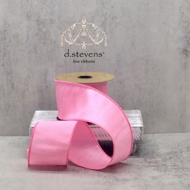 2.5" x 10yds Pink Faux Dupioni Ribbon