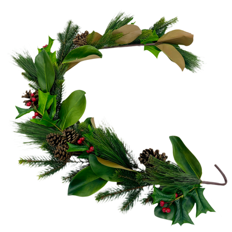 50 inch Holly, Pine, Magnolia Christmas Winter Garland