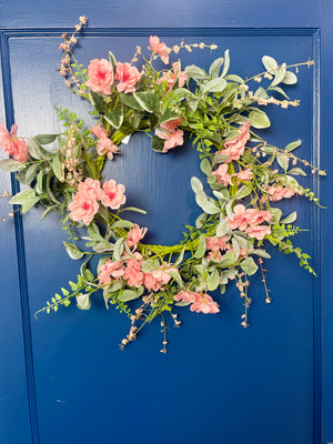 22" Apricot Blossom Designer Wreath