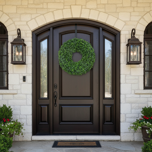 30" Green Boxwood Deluxe Wreath