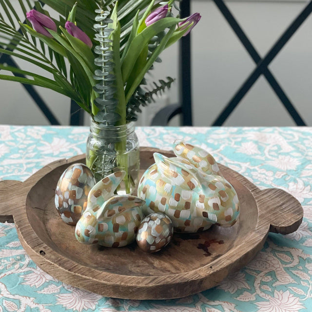 Large Neutral and Mint Bunny