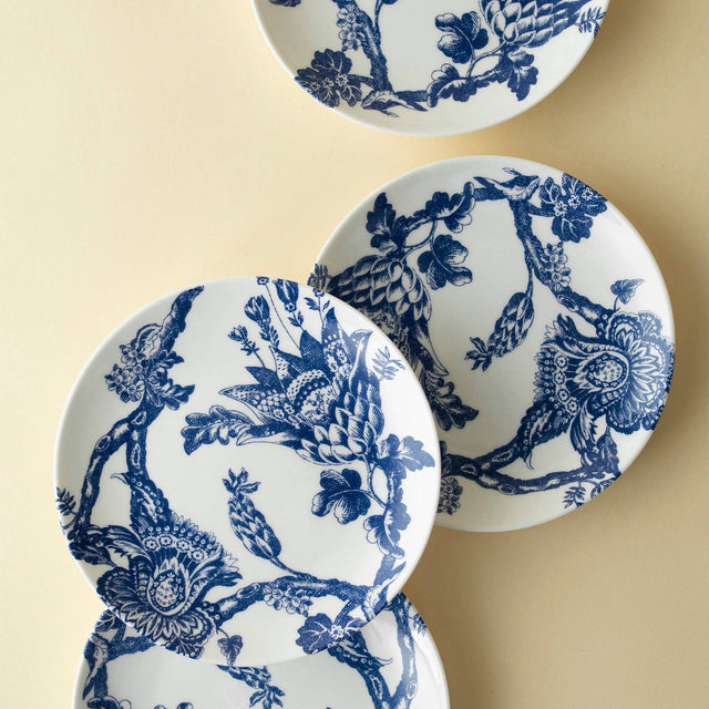 6.25" Blue & White Arcadia Canape Plates- Set of 4