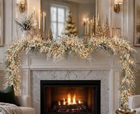 Frosted Norfolk Garland, additional view
