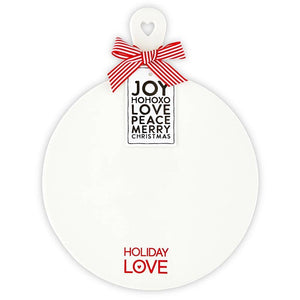 13.23" Ceramic Cheese + Dessert Tray - Holiday Love