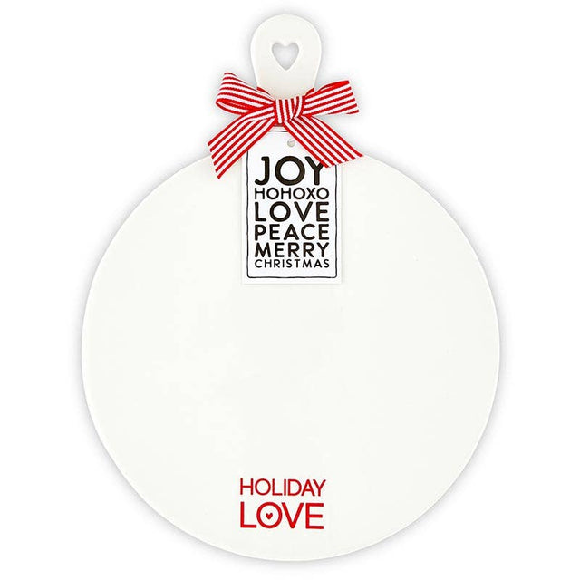13.23" Ceramic Cheese + Dessert Tray - Holiday Love