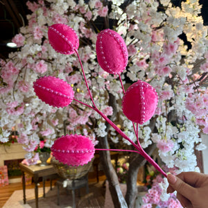 24" Pearl Pink Velvet Egg Spray