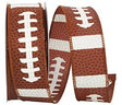 1.5 inch x 10 yards Football Pigskin Wired Edge Ribbon