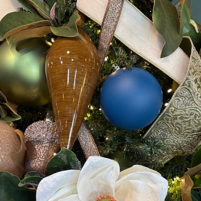 4.75" | 8" Slate Blue Eggshell Ball Ornament
