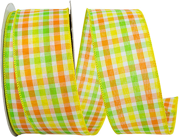 2.5"X50YDS Everyday Plaid Value Wired Edge Ribbon
