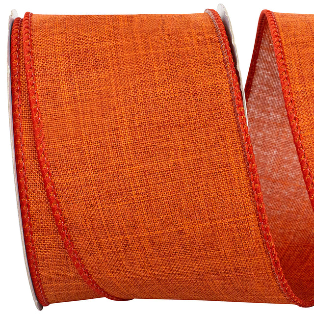 2.5" x 10 YDS Rust Linen Ribbon