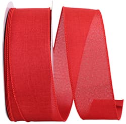2.5"x10YDS Red Everyday Linen Ribbon